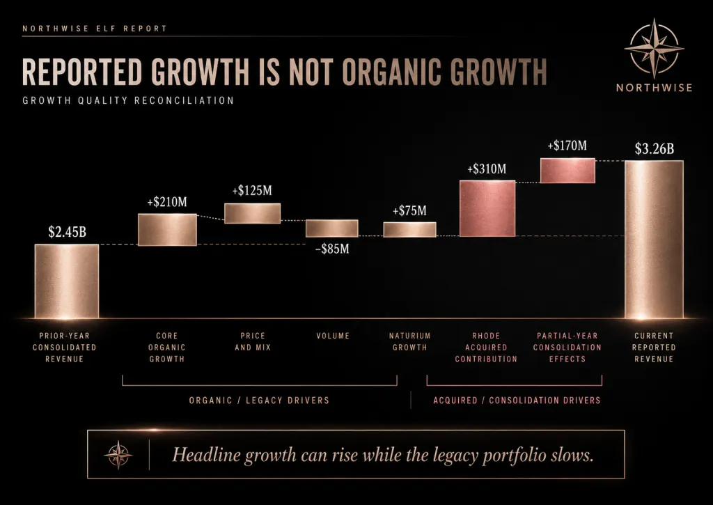 ELF Stock Reported vs Organic Growth Northwise
