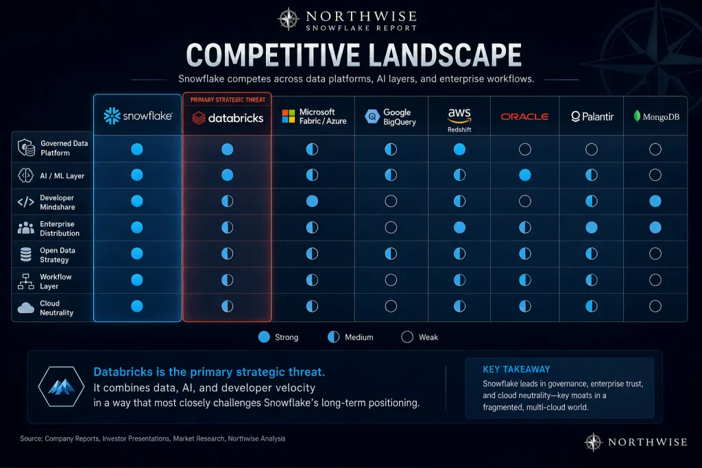 Snowflake Stock Competitive Landscape Overview Northwise