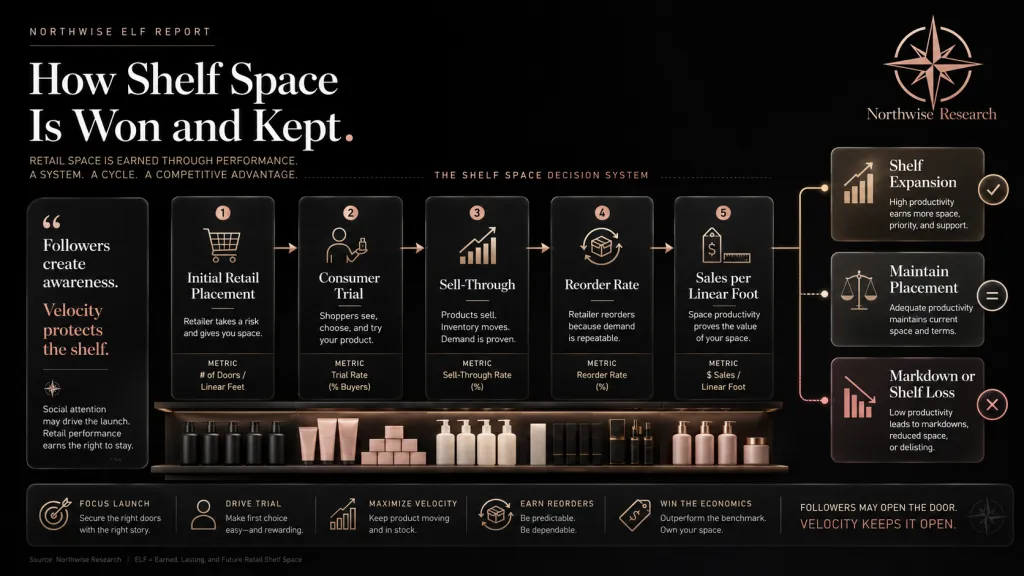 ELF Stock Shelf Space Share and Expansion