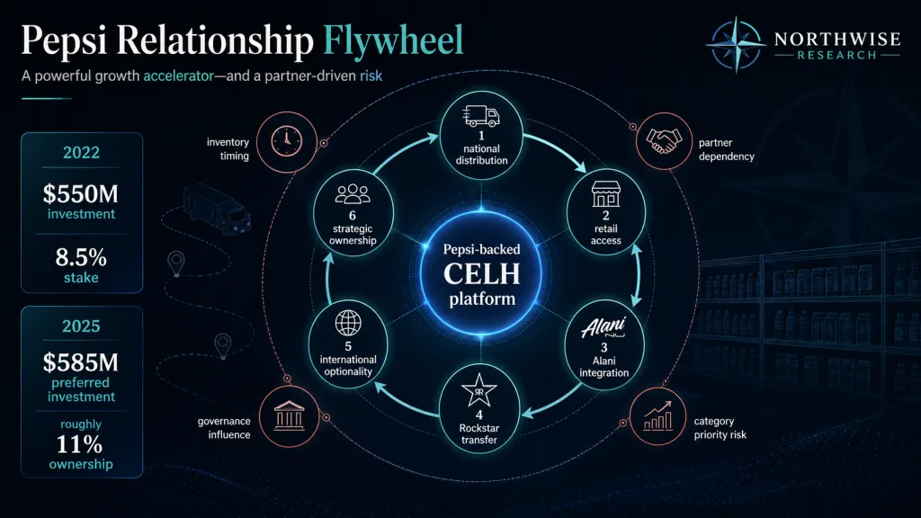 Celh Stock and Pepsi relationship flywheel northwise